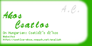 akos csatlos business card